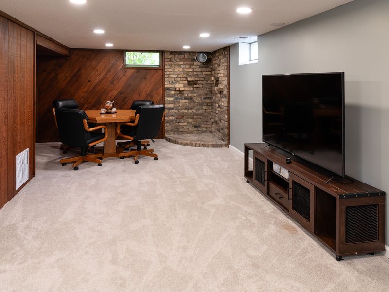 Lower-level family room with space for movie & game nights